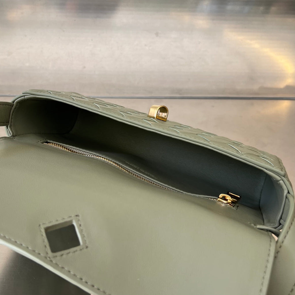 Bottega Veneta Andiamo 21 in Gray Olive Lambskin Bag