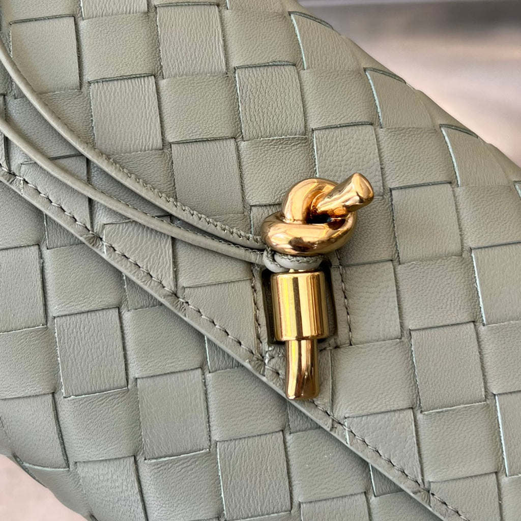Bottega Veneta Andiamo 21 in Gray Olive Lambskin Bag
