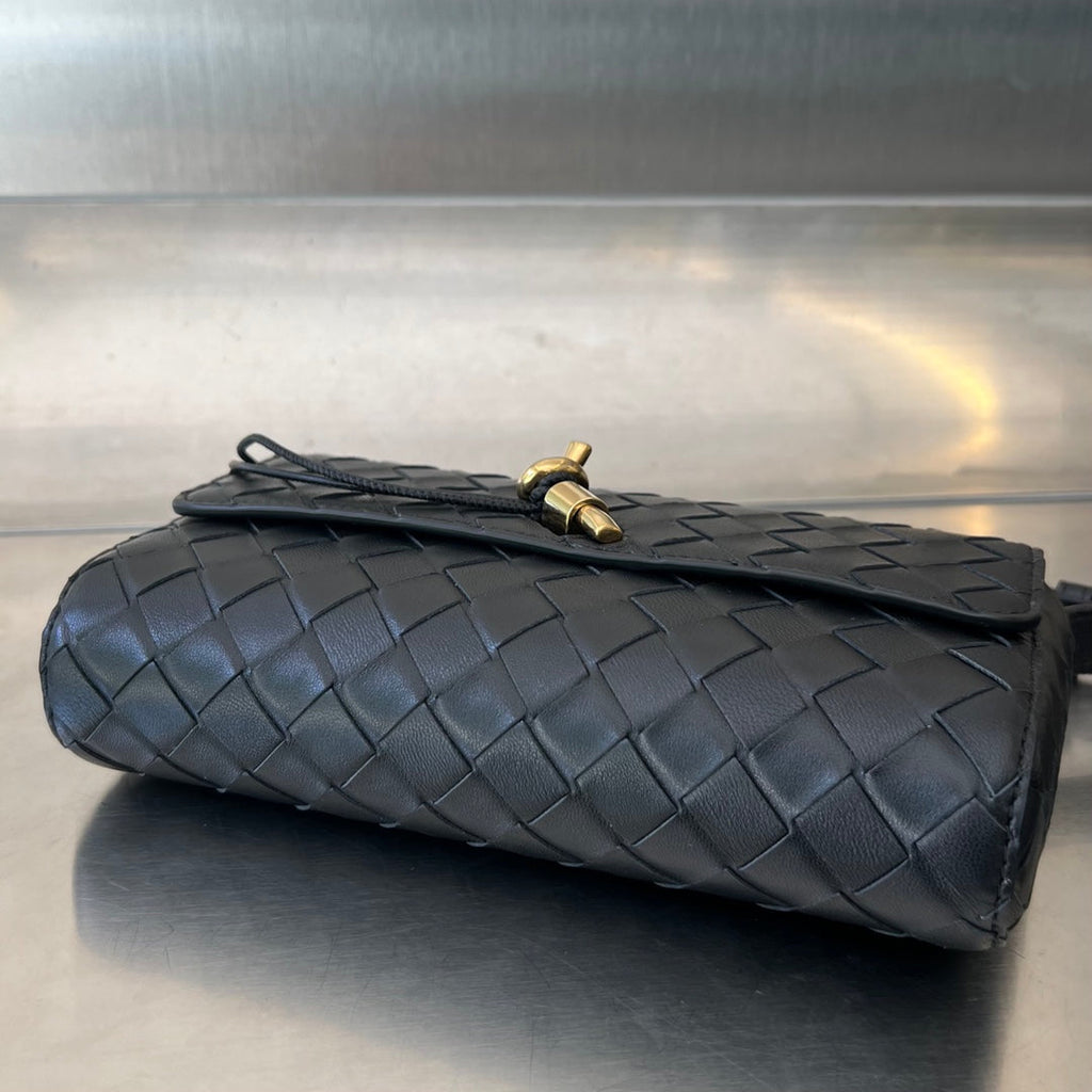 Bottega Veneta Andiamo 21 in Black Lambskin Bag