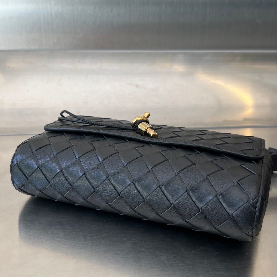 Bottega Veneta Andiamo 21 in Black Lambskin Bag