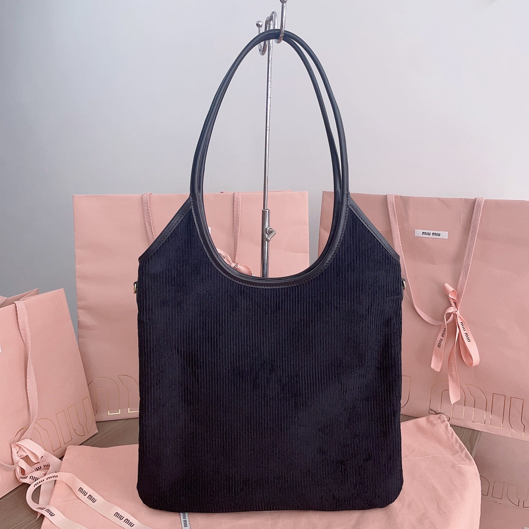 Ivy Tote Bag 40 in Dark Navy Blue Corduroy