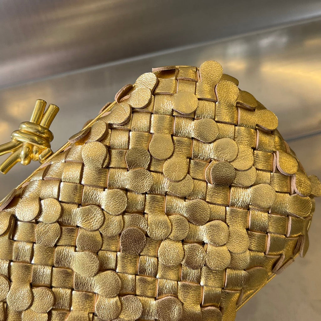 Bottega Veneta Golden Knot 19 in Golden Lambskin Bag