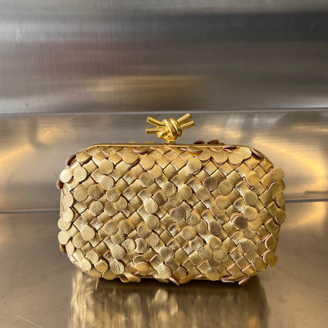 Bottega Veneta Golden Knot 19 in Golden Lambskin Bag