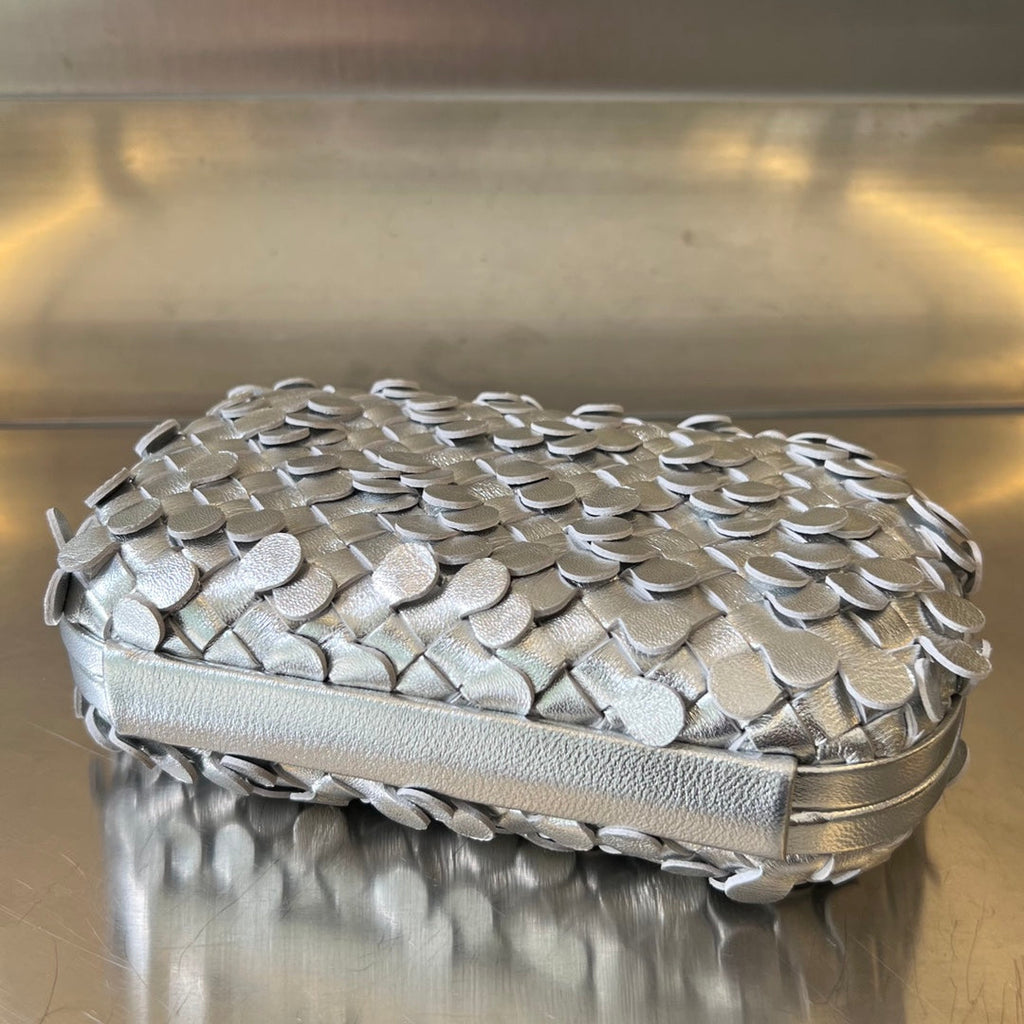 Bottega Veneta Golden Knot 19 in Silver Lambskin Bag