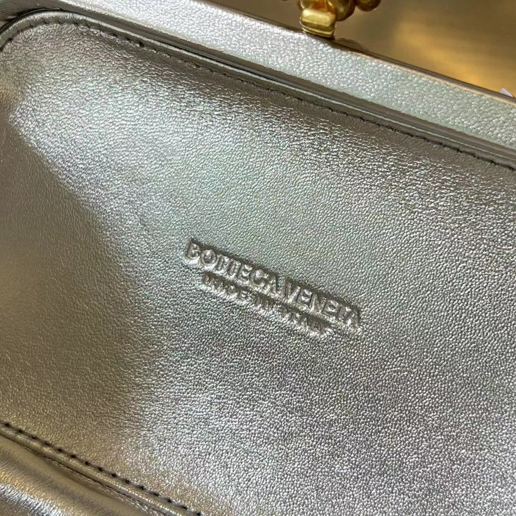 Bottega Veneta Golden Knot 19 in Silver Lambskin Bag