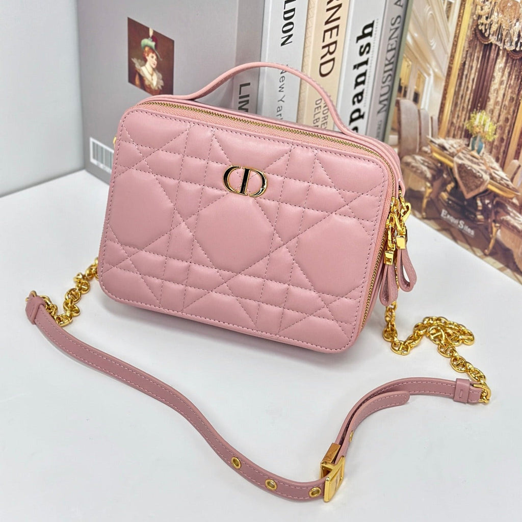 Dior Caro Box 19 in Light Pink Calfskin Bag