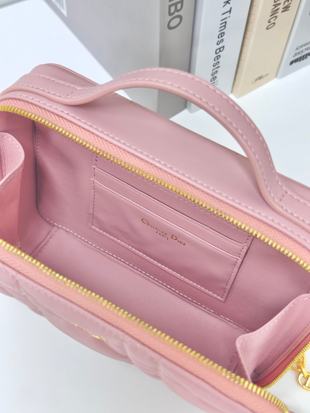 Dior Caro Box 19 in Light Pink Calfskin Bag