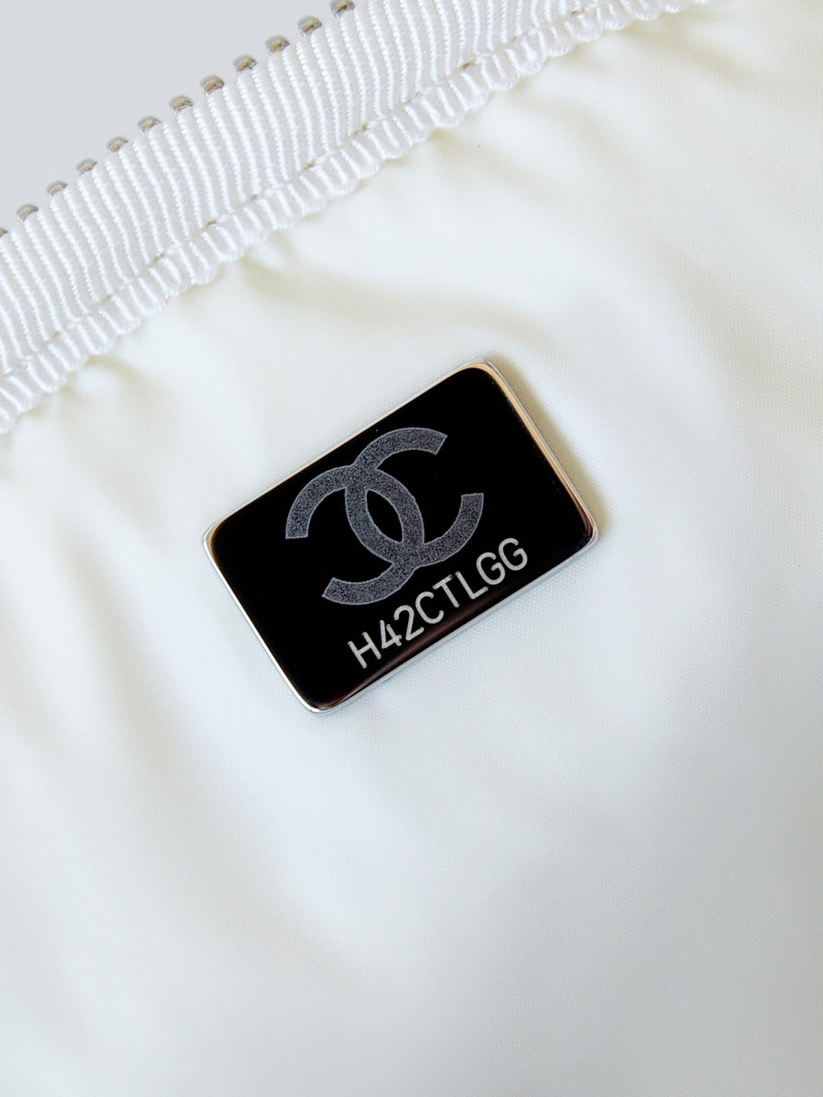 Chanel Backpack 22 in White Fabric Silver Hardware