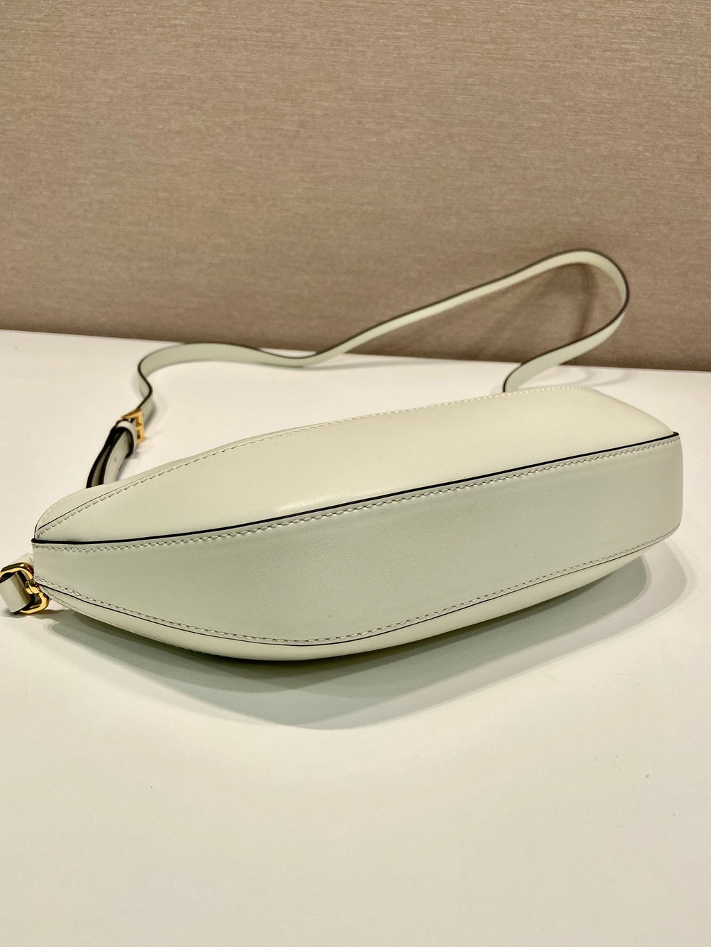 Prada Dumpling Bag 30 in Whte Calfskin