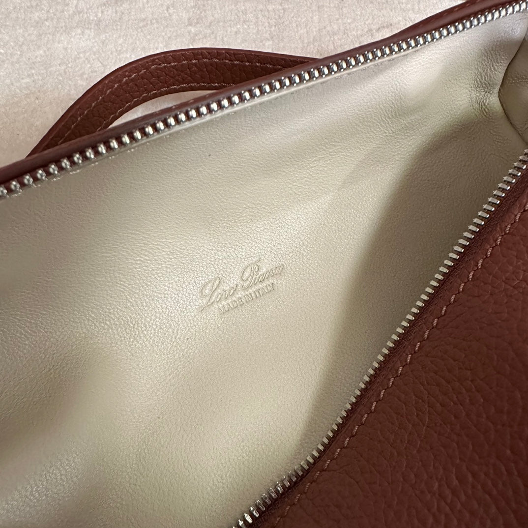 Loro Piana Extra Pocket L19 in Garnet Red Calfskin with Silver Hardware Bag