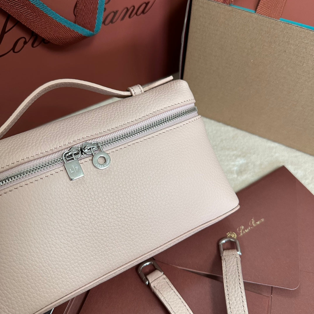 Loro Piana Extra Pocket L19 in Blush Pink Grained Calfskin with Silver Hardware Bag