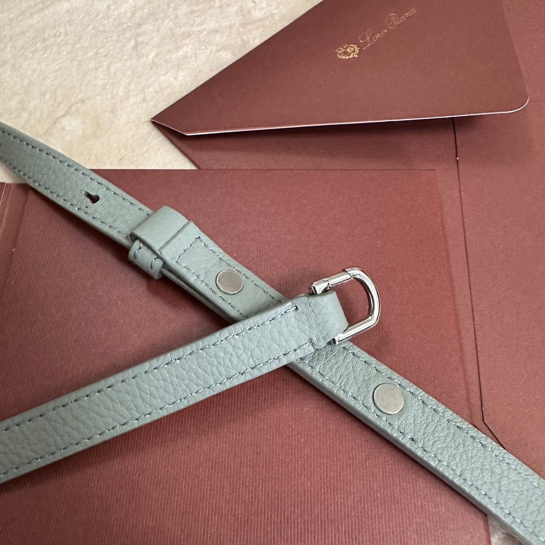 Loro Piana Extra Pocket L19 in Powder Blue Grained Calfskin with Silver Hardware Bag