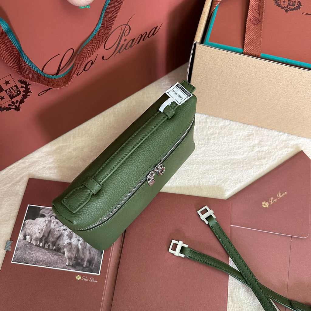 Loro Piana Extra Pocket L19 in Pine Green Calfskin with Silver Hardware Bag