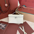 Loro Piana Extra Pocket L19 in White Grained Calfskin with Silver Hardware Bag