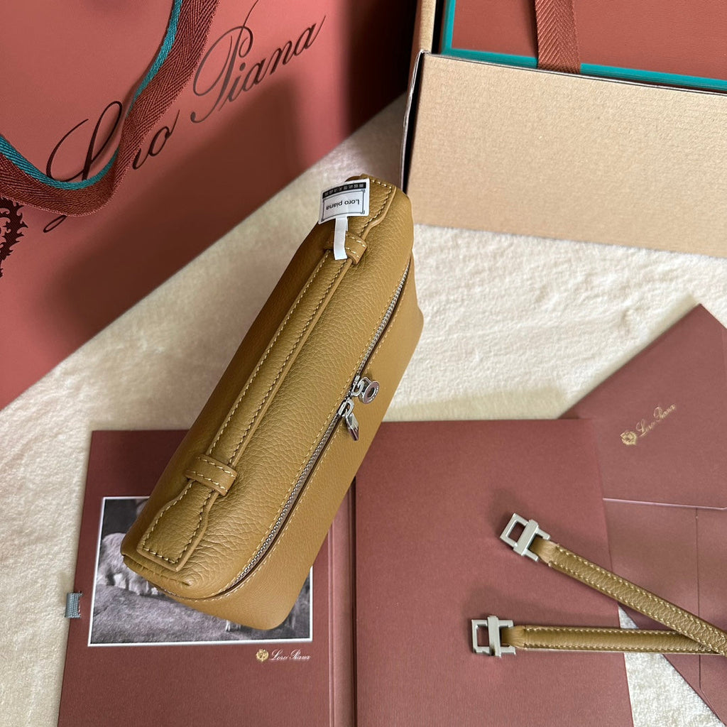 Loro Piana Extra Pocket L19 in Dijon Yellow Grained Calfskin with Silver Hardware Bag