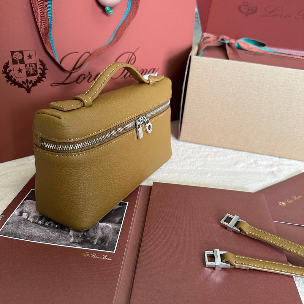 Loro Piana Extra Pocket L19 in Dijon Yellow Grained Calfskin with Silver Hardware Bag