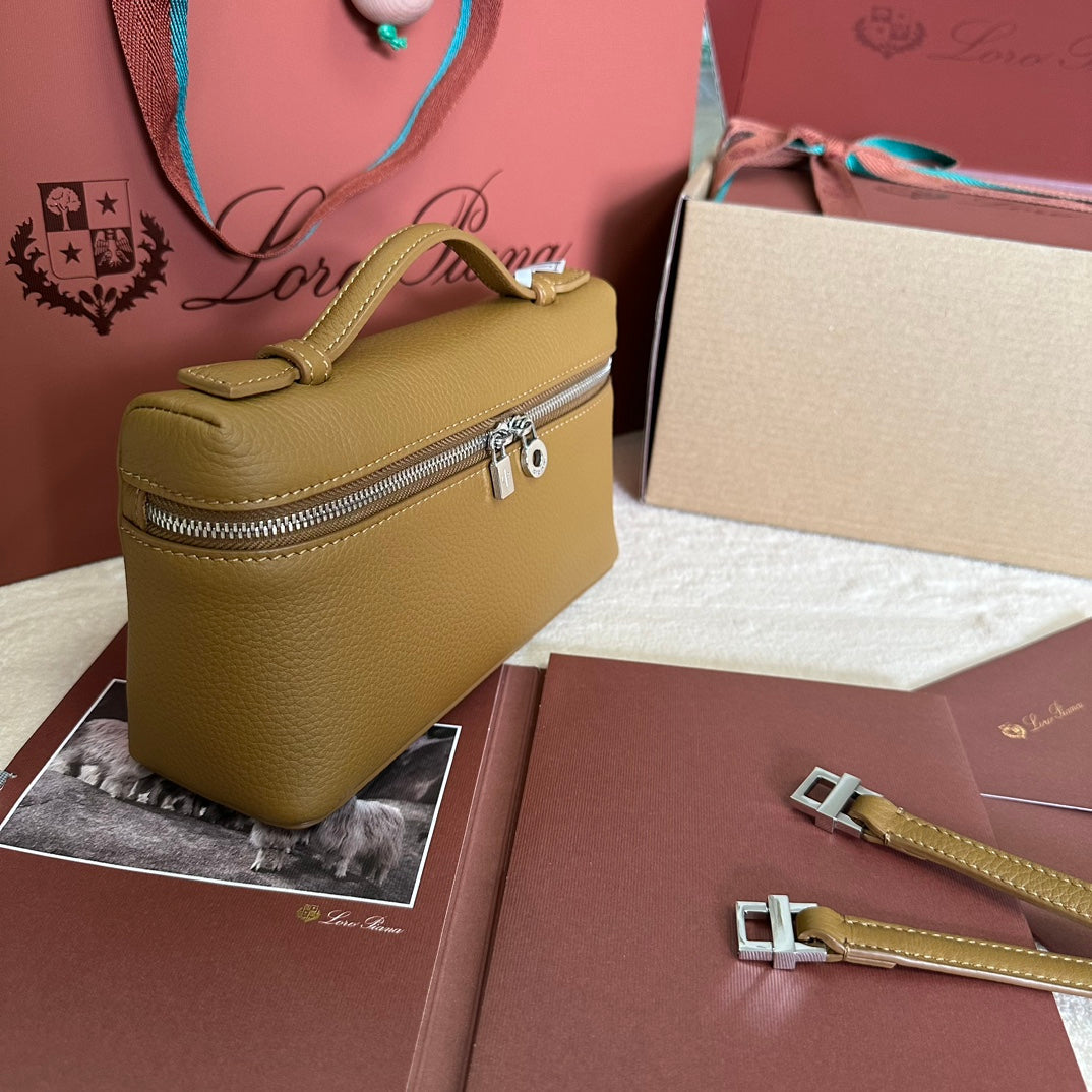 Loro Piana Extra Pocket L19 in Dijon Yellow Grained Calfskin with Silver Hardware Bag