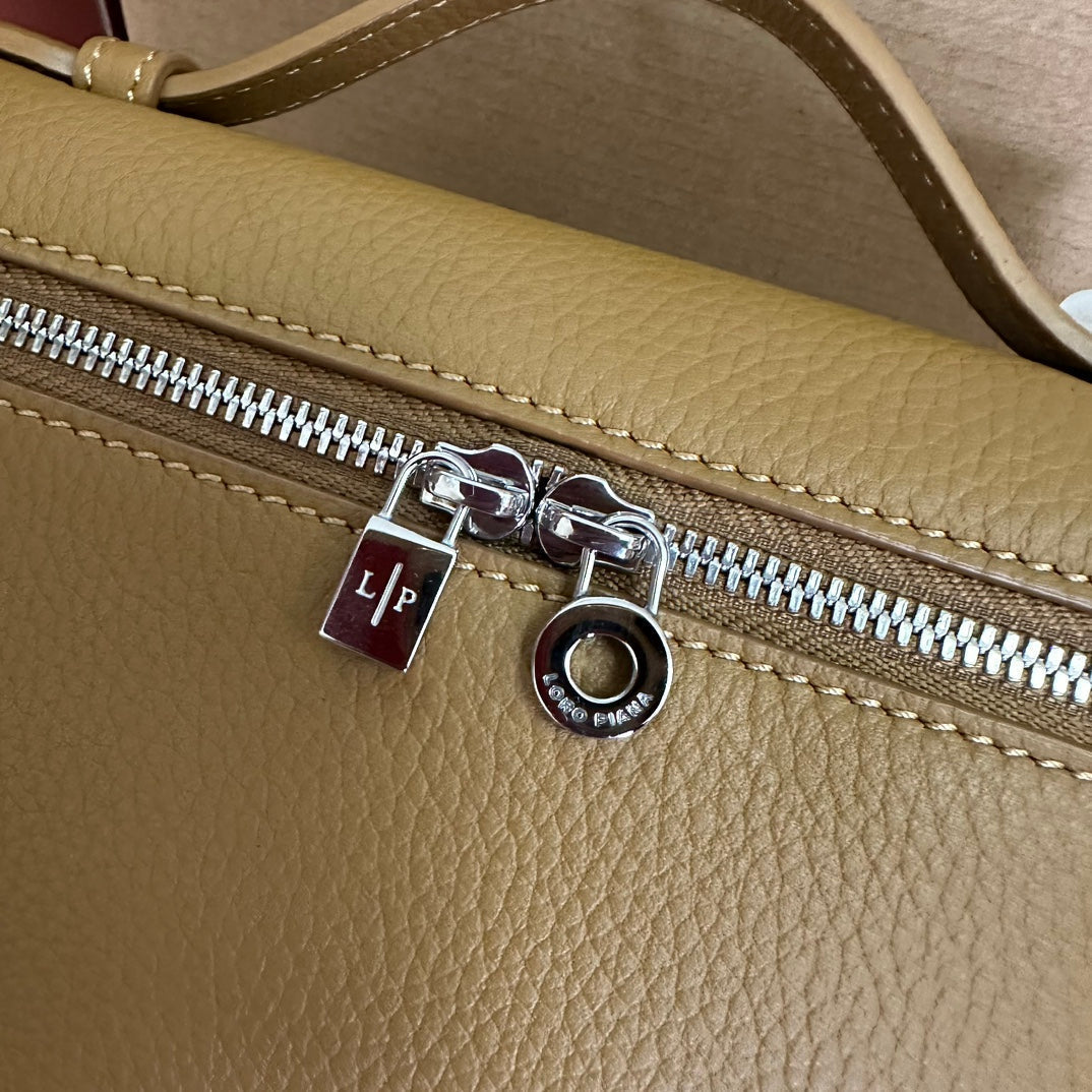 Loro Piana Extra Pocket L19 in Dijon Yellow Grained Calfskin with Silver Hardware Bag