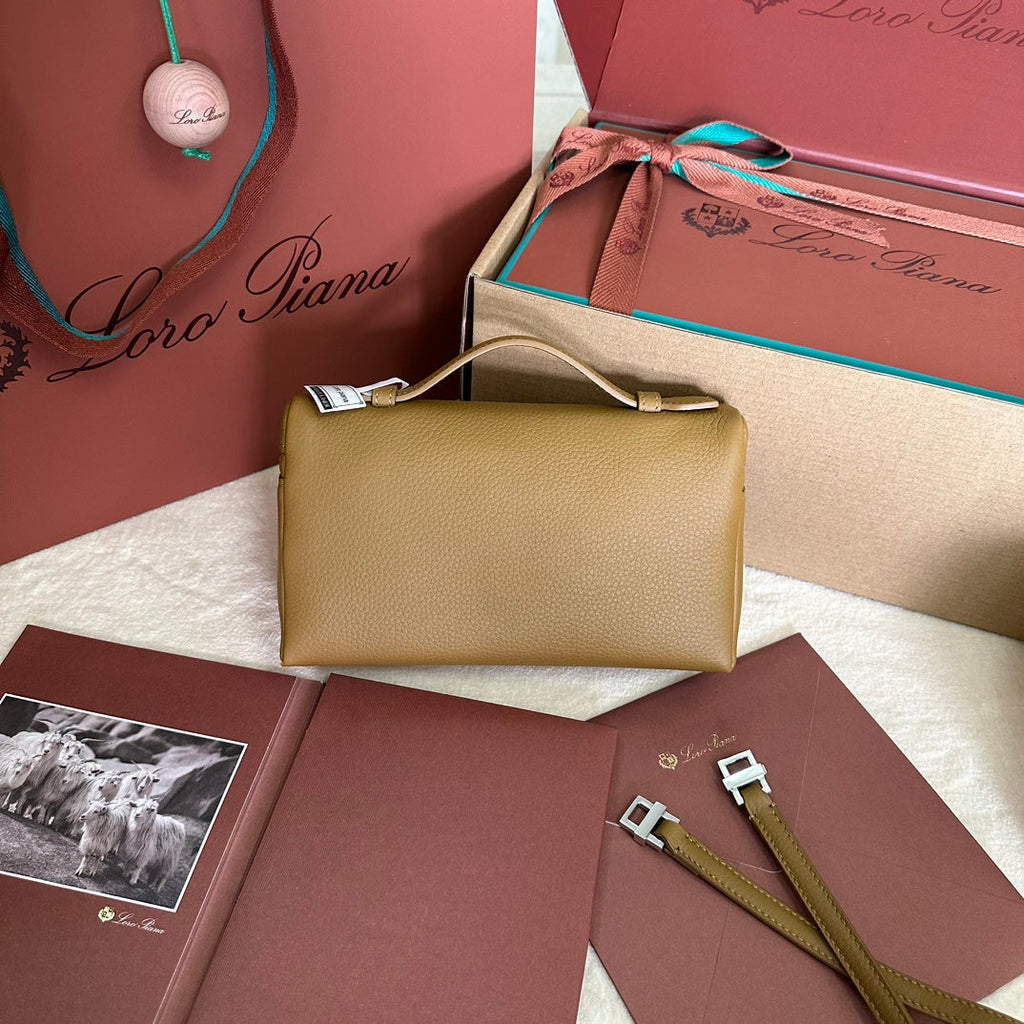Loro Piana Extra Pocket L19 in Dijon Yellow Grained Calfskin with Silver Hardware Bag