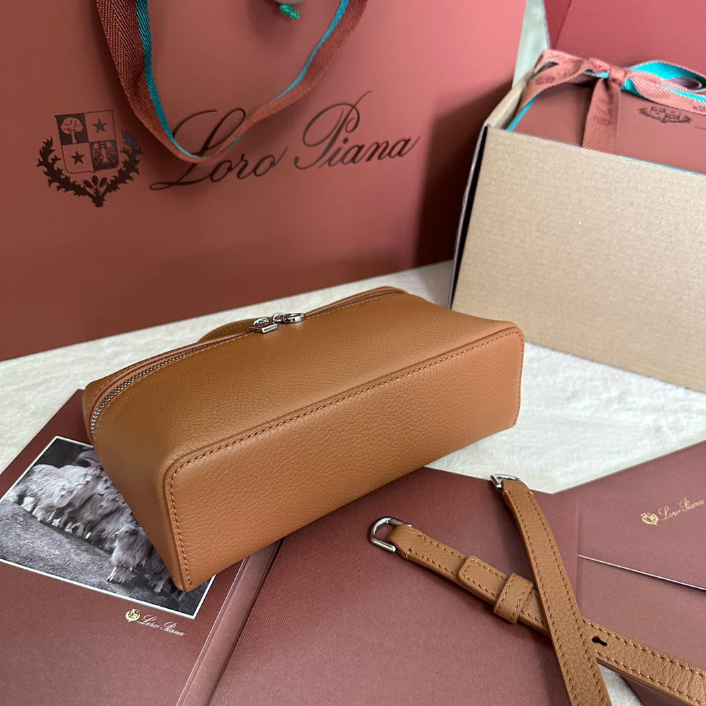 Loro Piana Extra Pocket L19 in Bronze Brown Calfskin with Silver Hardware Bag