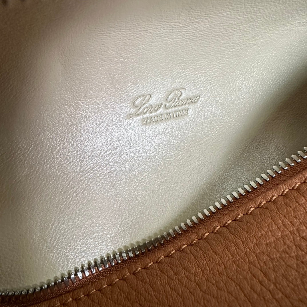 Loro Piana Extra Pocket L19 in Bronze Brown Calfskin with Silver Hardware Bag