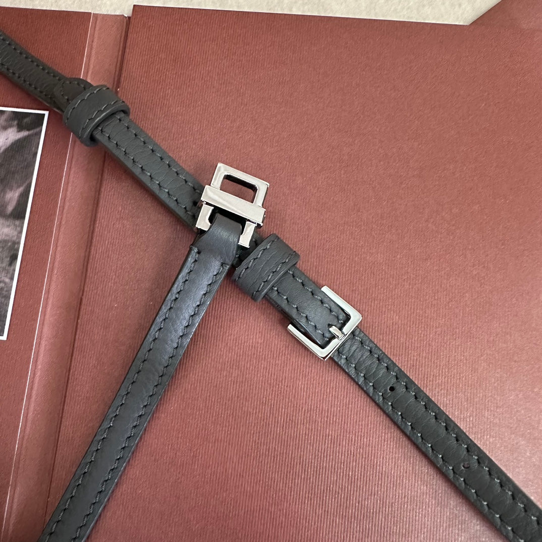 Loro Piana Extra Pocket L19 in Black Grained Calfskin with Silver Hardware Bag