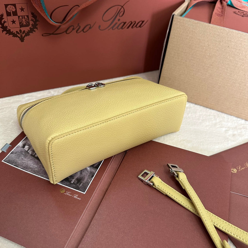 Loro Piana Extra Pocket L19 in Light Yellow Calfskin with Silver Hardware Bag