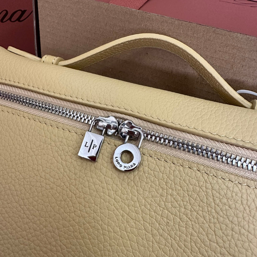 Loro Piana Extra Pocket L19 in Light Yellow Calfskin with Silver Hardware Bag