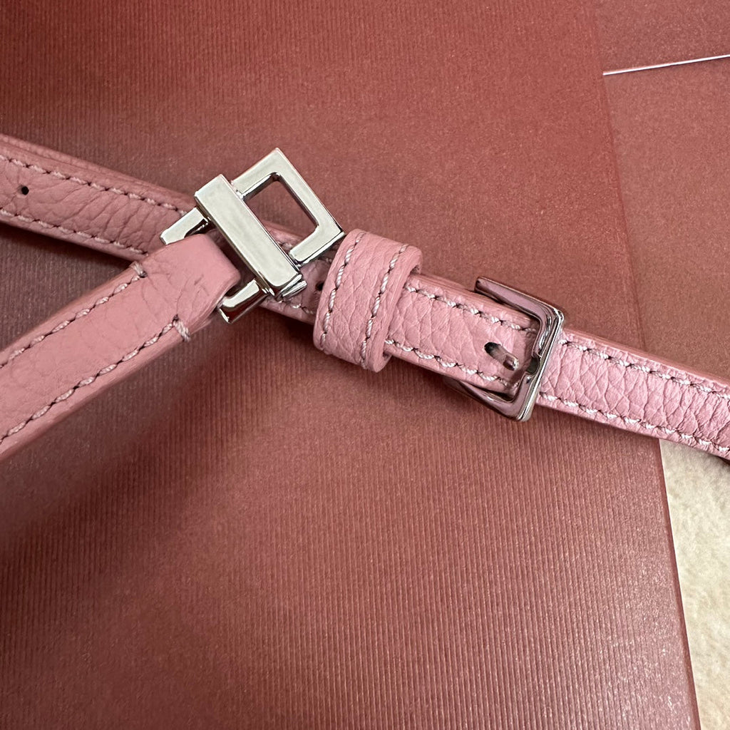 Loro Piana Extra Pocket L19 in Flamingo Pink Grained Calfskin with Silver Hardware Bag