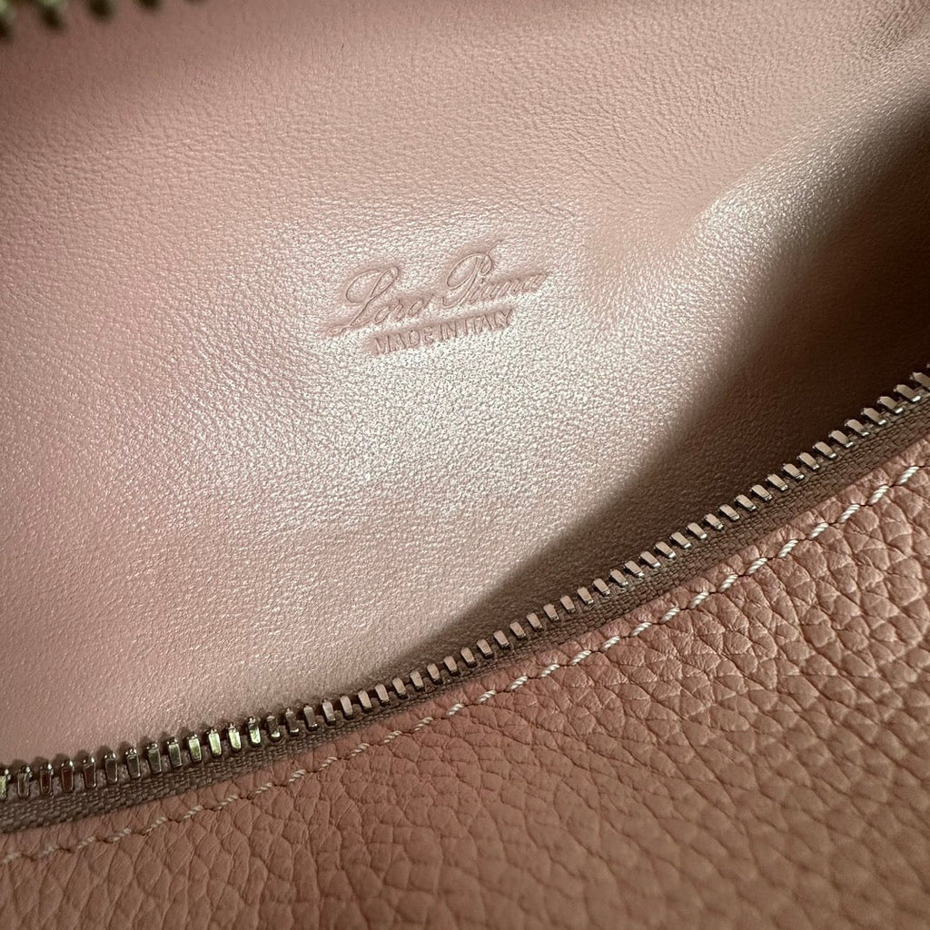 Loro Piana Extra Pocket L19 in Flamingo Pink Grained Calfskin with Silver Hardware Bag