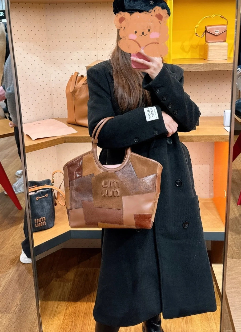 Hobo 28 Bag in Cognac Leather Patchwork