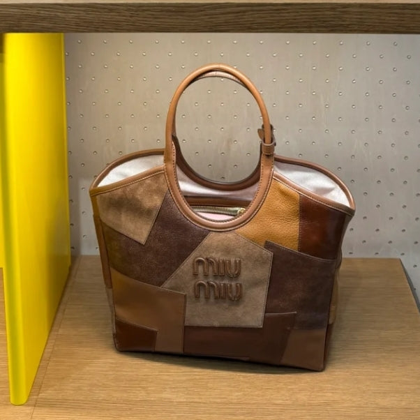 Hobo 28 Bag in Cognac Leather Patchwork