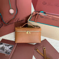 Loro Piana Extra Pocket L19 in Bronze Brown Grained Calfskin with Gold Hardware Bag