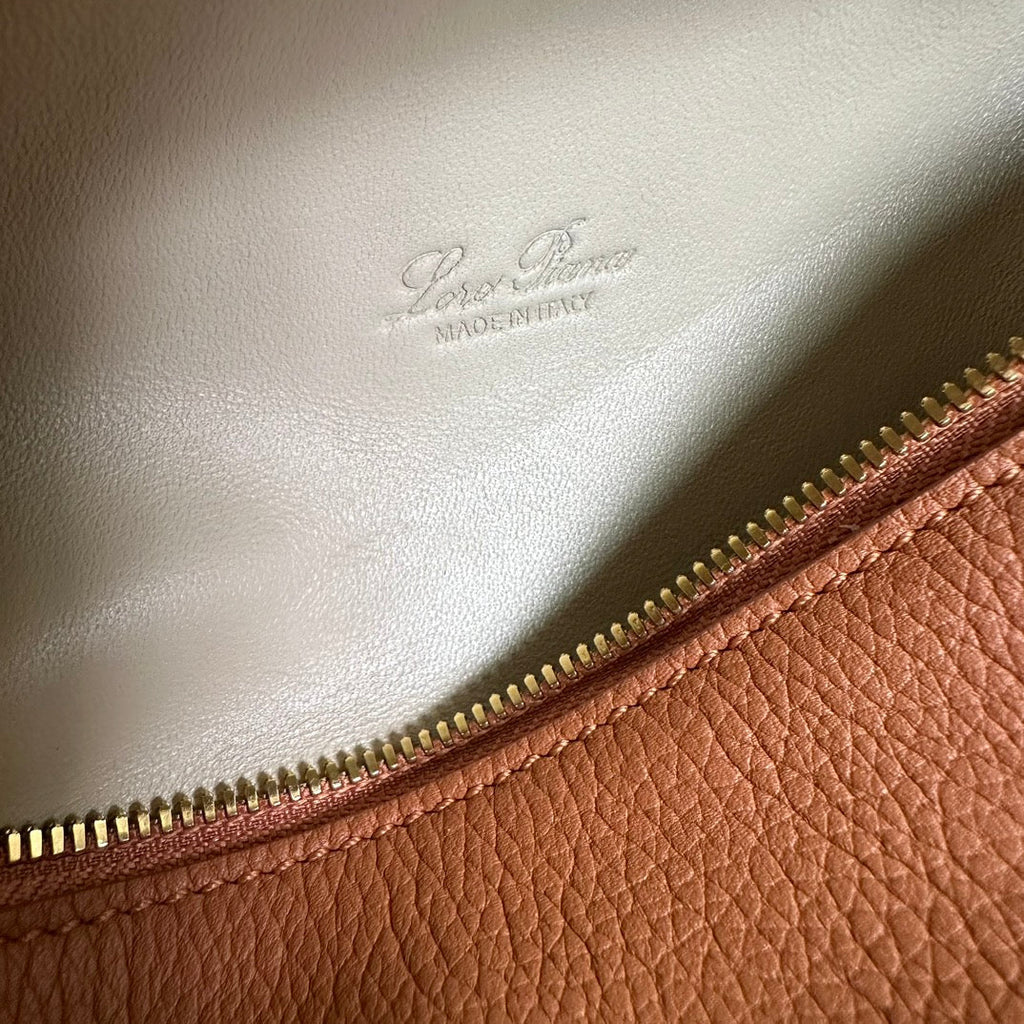Loro Piana Extra Pocket L19 in Bronze Brown Grained Calfskin with Gold Hardware Bag