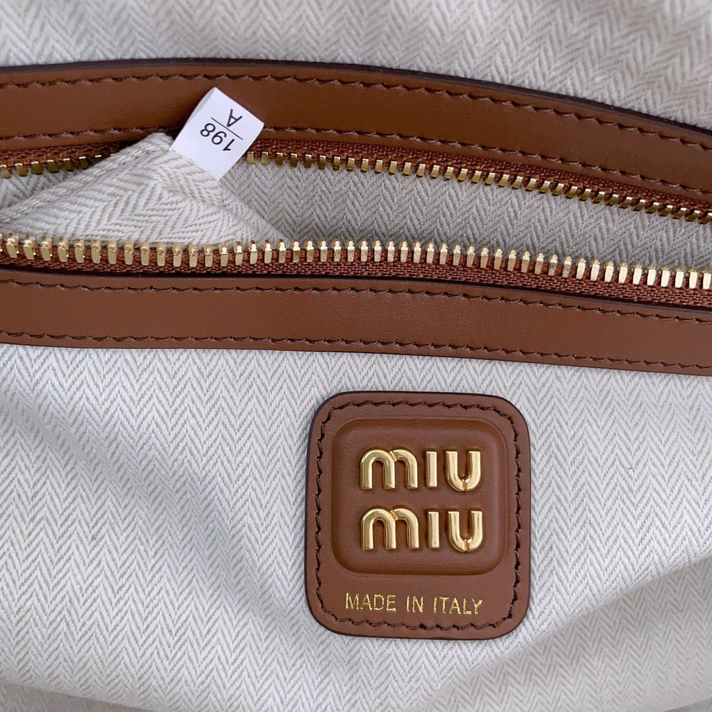 Beau Top Handle Bag 34 in Cognac Leather Patchwork