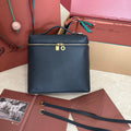 Loro Piana Extra Pocket Backpack L23.5 in Dark Blue Calfskin with Gold Hardware
