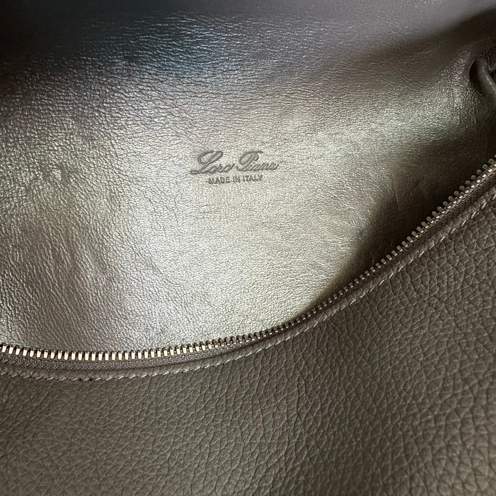 Loro Piana Extra Pocket Backpack L23.5 in Black Calfskin with Silver Hardware