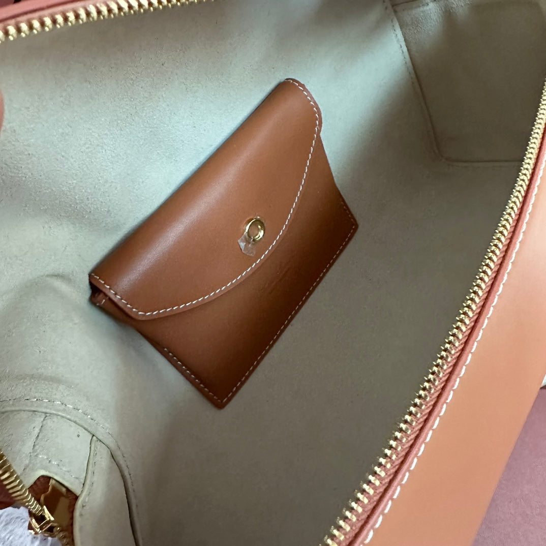 Loro Piana Extra Bag L27 in Ginger Orange Smooth Calfskin with Gold Hardware