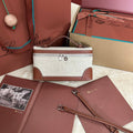 Loro Piana Extra Pocket L19 in White Canvas and Bronze Brown Calfskin with Silver Hardware Bag