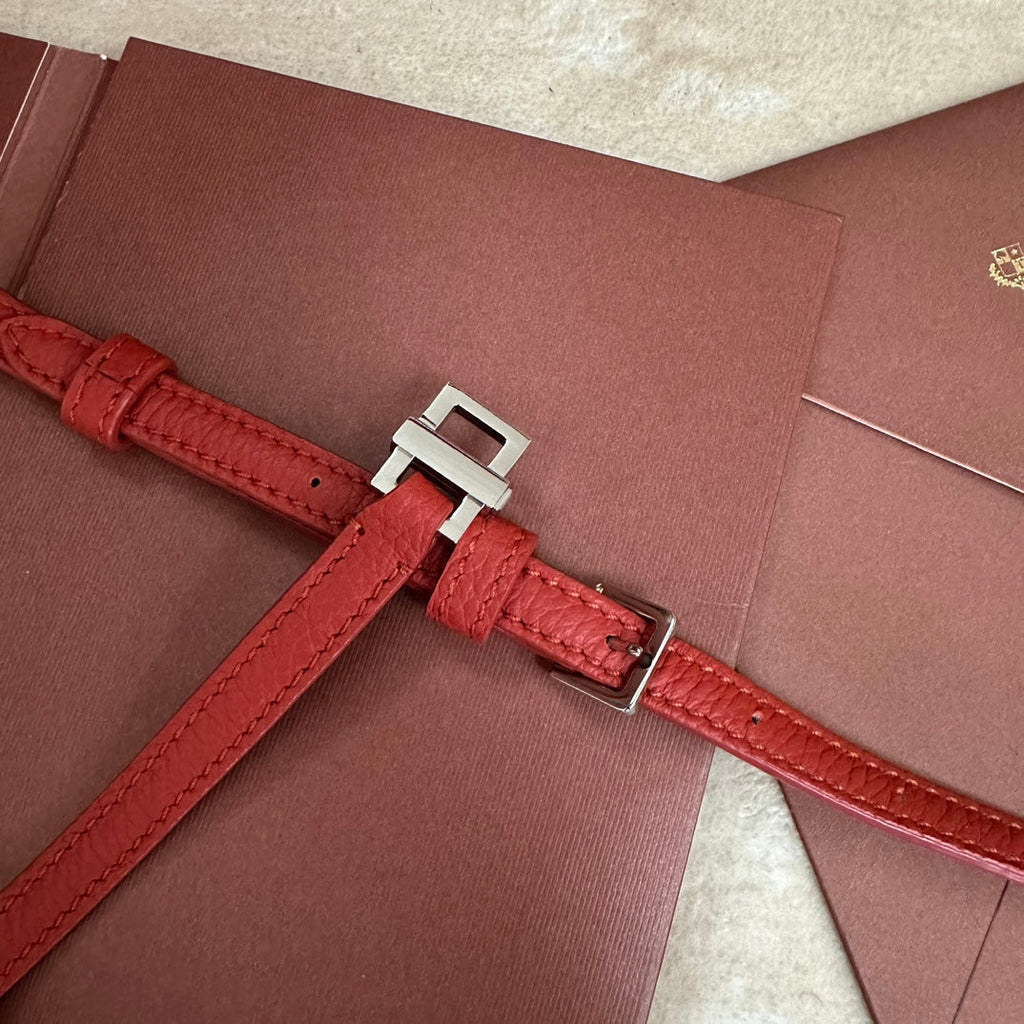 Loro Piana Extra Pocket L19 in Cherry Red Calfskin with Silver Hardware Bag
