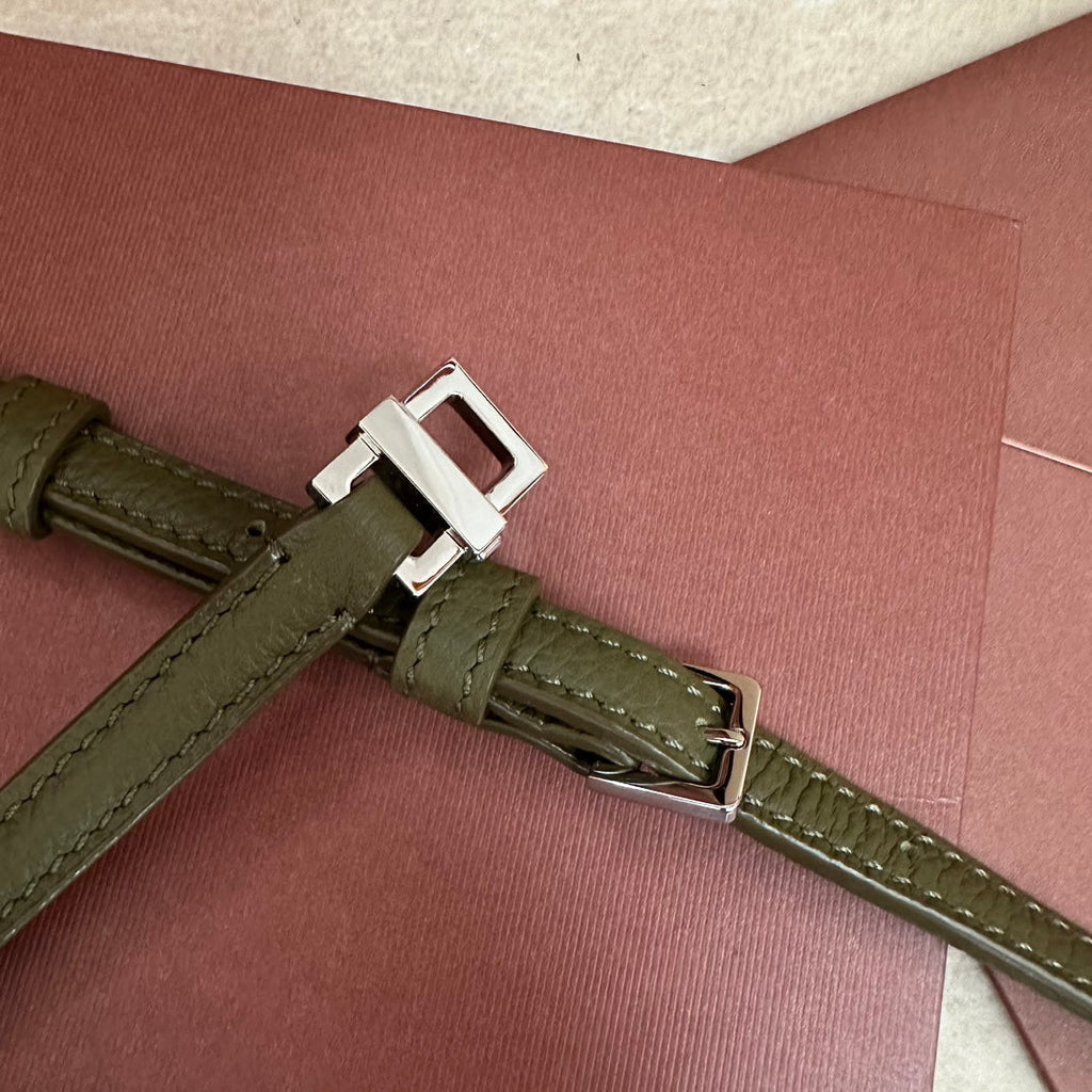 Loro Piana Extra Pocket L19 in Olive Green Calfskin with Silver Hardware Bag
