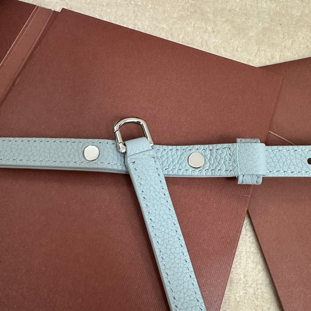 Loro Piana Extra Pocket L19 in Light Blue Calfskin with Silver Hardware Bag