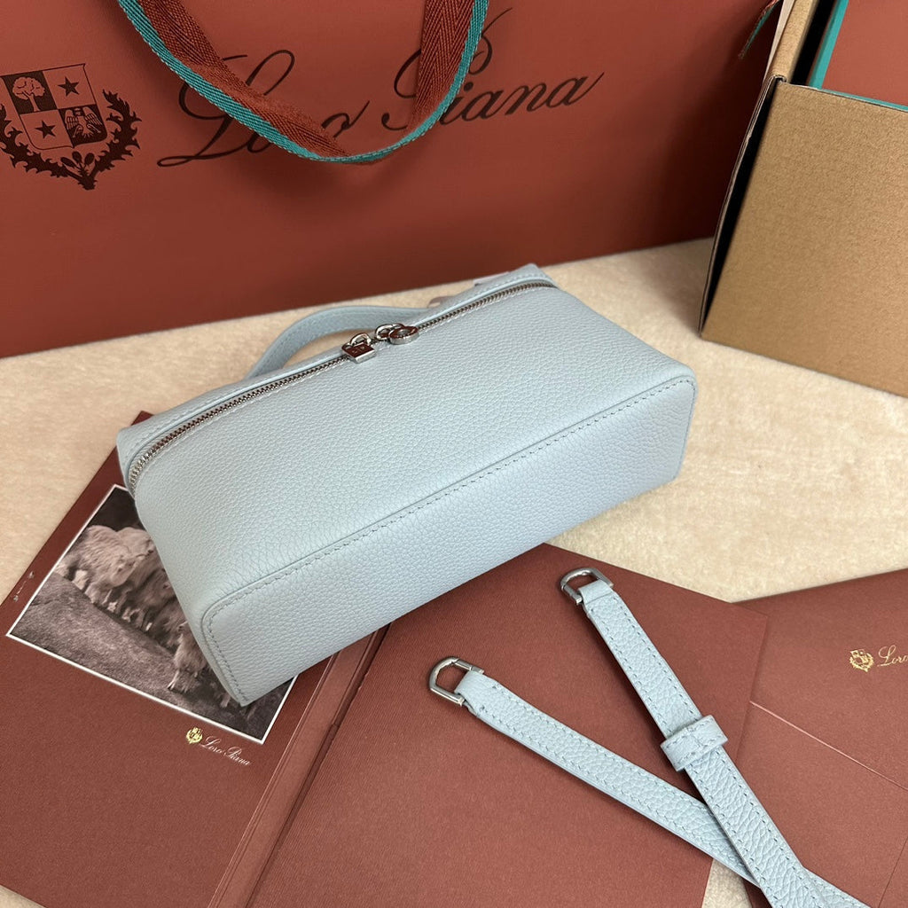 Loro Piana Extra Pocket L19 in Light Blue Calfskin with Silver Hardware Bag
