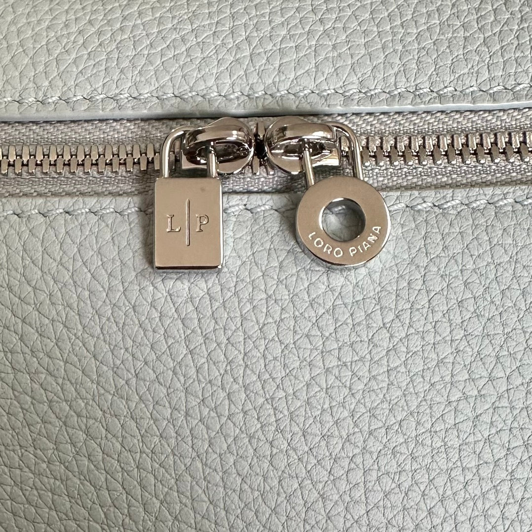 Loro Piana Extra Pocket L19 in Light Blue Calfskin with Silver Hardware Bag