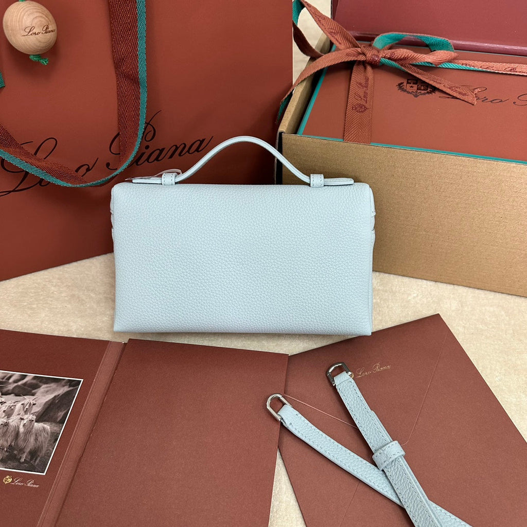 Loro Piana Extra Pocket L19 in Light Blue Calfskin with Silver Hardware Bag