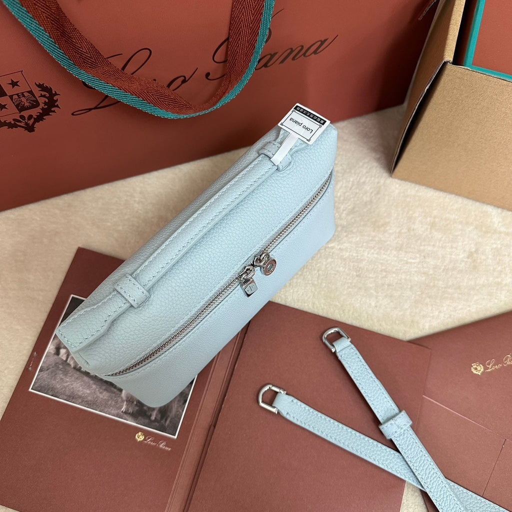 Loro Piana Extra Pocket L19 in Light Blue Calfskin with Silver Hardware Bag