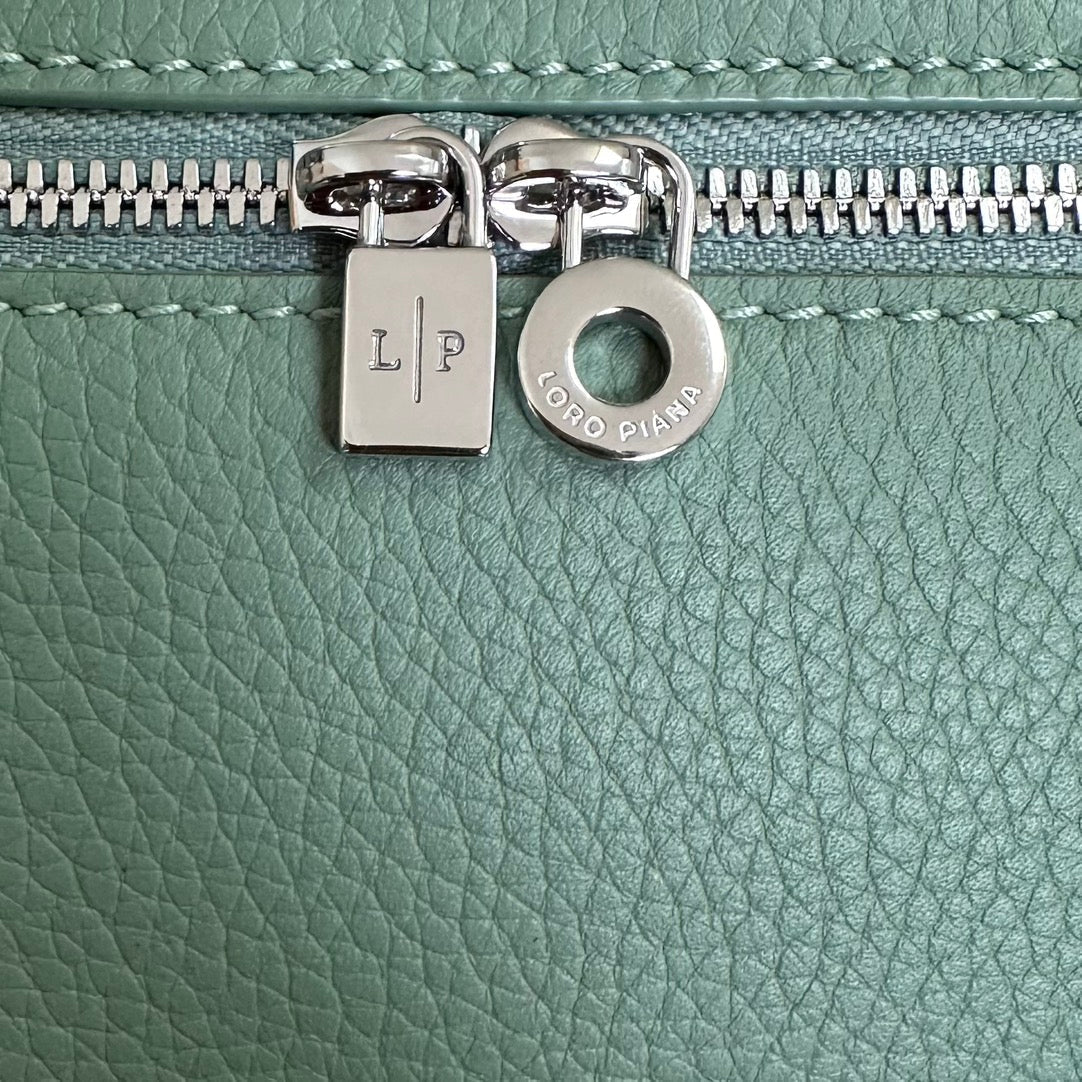 Loro Piana Extra Pocket L19 in Teal Green Calfskin with Silver Hardware Bag