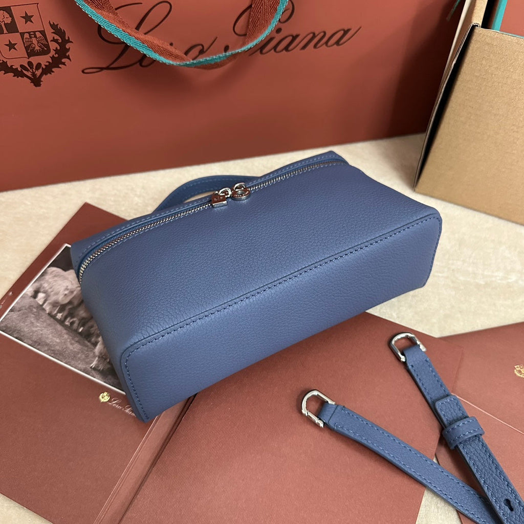 Loro Piana Extra Pocket L19 in Azure Blue Calfskin with Silver Hardware Bag