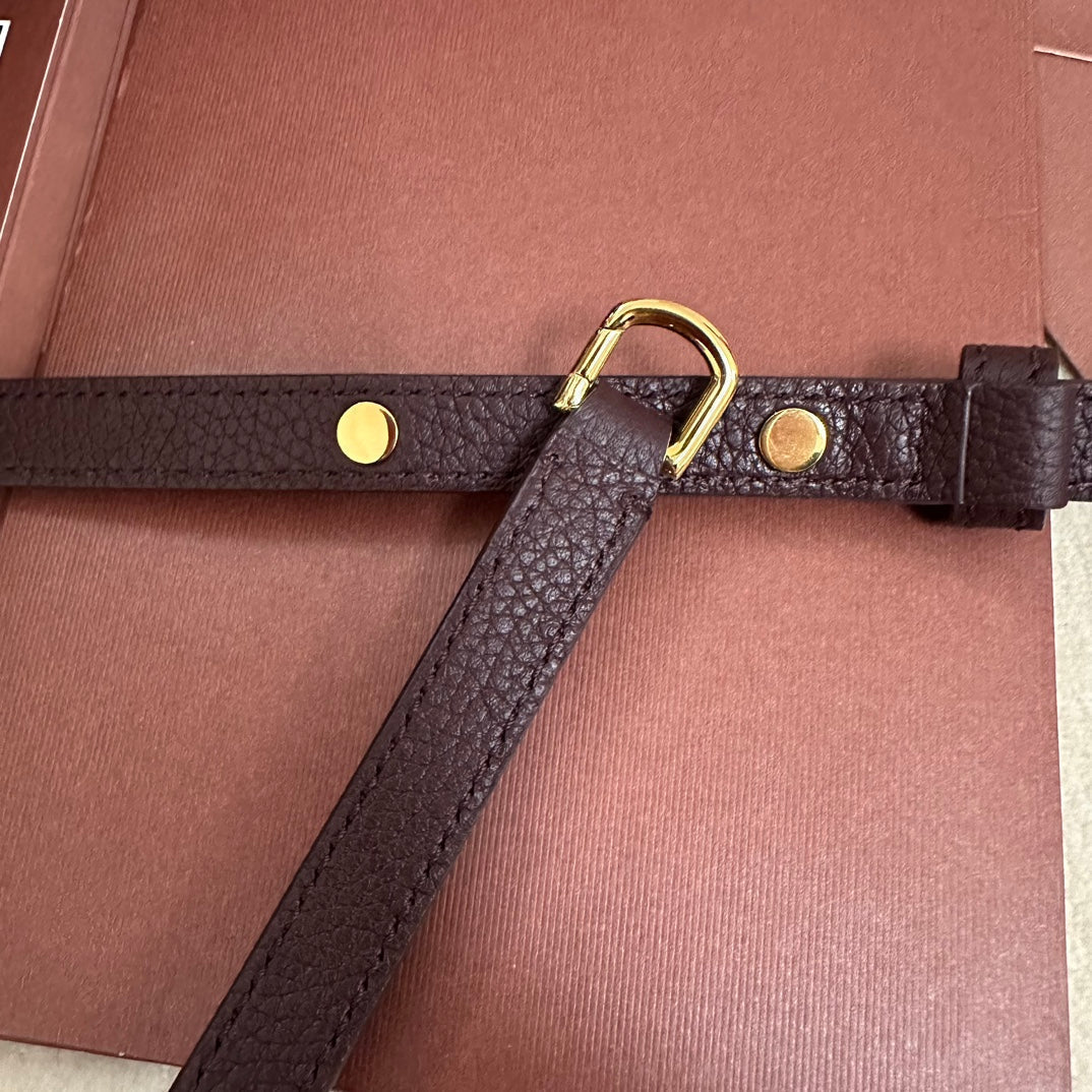 Loro Piana Extra Pocket L19 in Wine Purple Calfskin with Gold Hardware Bag
