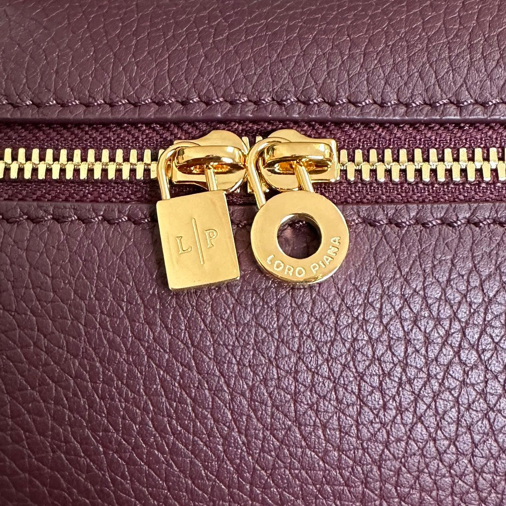 Loro Piana Extra Pocket L19 in Wine Purple Calfskin with Gold Hardware Bag